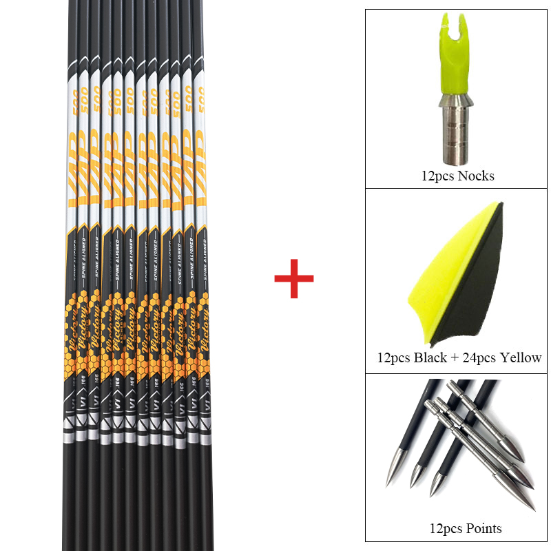 Arrow Carbon Shaft - 12 adet DIY Okçuluk ID 4.2mm