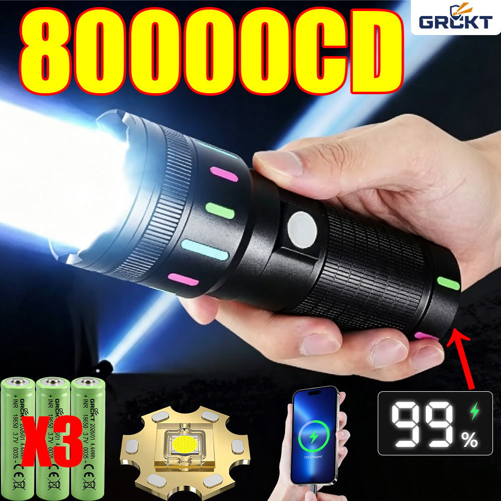 Outdoor Hunting And Fishing - 80000CD En Güçlü LED El Feneri
